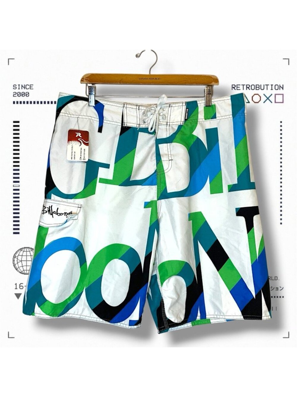 Y2K Billabong Board Shorts White Size 38